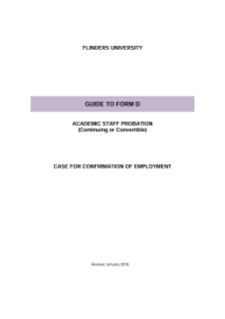 Guide to FORM D - academic staff probation
