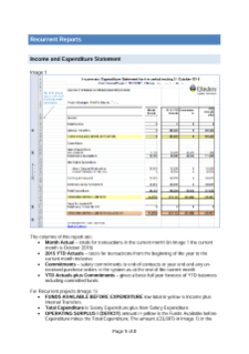 TechOne guide - How to read recurrent income and expenditure reports