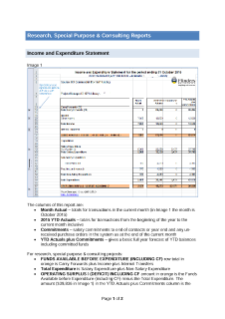 TechOne guide - How to read researchers income and expenditure reports