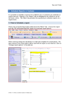 TechOne guide - How to schedule reports
