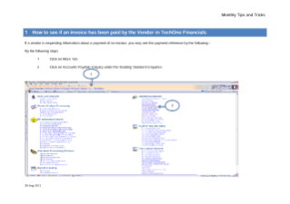 TechOne guide - How to see if an invoice has been paid