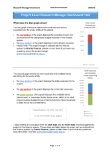 TechOne guide - How to read Project Level Research Manager Dashboard