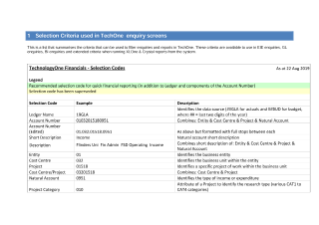TechOne guide - Using selection criteria in enquiries