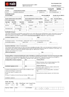 NAB purchasing card request form