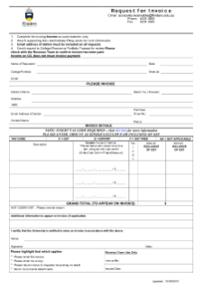 Request for invoice form