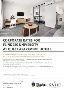 Corporate rates for Flinders University at Quest Apartment hotels