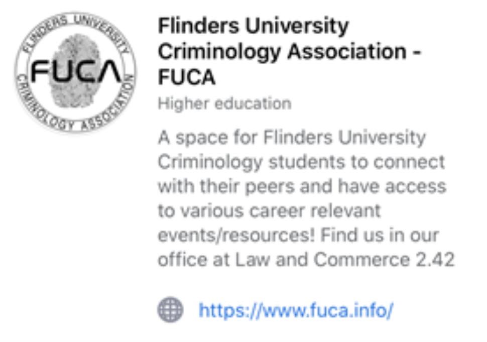 Flinders University Criminology Association text