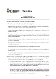 Flinders University Bargaining Protocols 2022