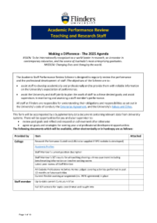 Academic staff - performance review form: teaching and research staff