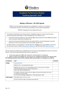 Academic staff - performance review form: teaching specialist staff