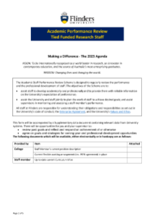 Academic staff - performance review form: tied-funded research staff